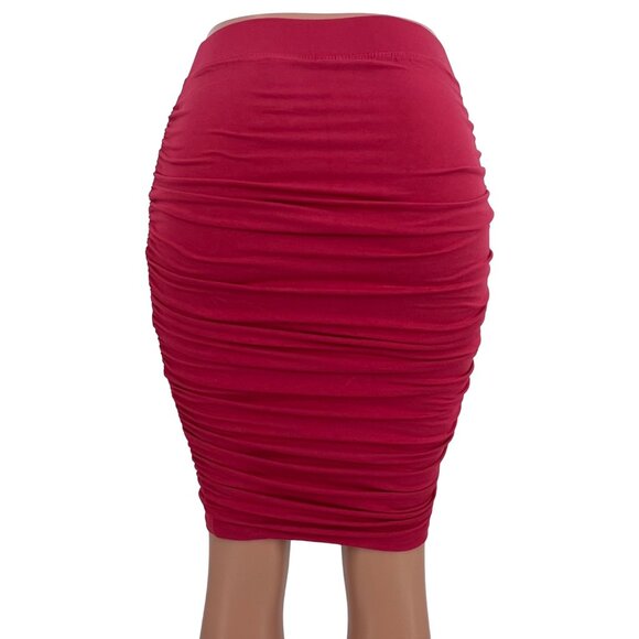 Vintage Victoria's Secret X Moda International Pink Ruched Bodycon Mini Skirt - Picture 4 of 16